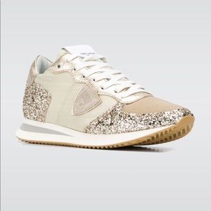 Philippe Model Paris tropez gold glitter sneaker